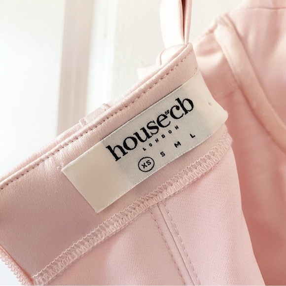 HOUSE OF CB Marsha Ballet Pink Satin Corset Bodycon Mini Dress XS - Picture 12 of 15